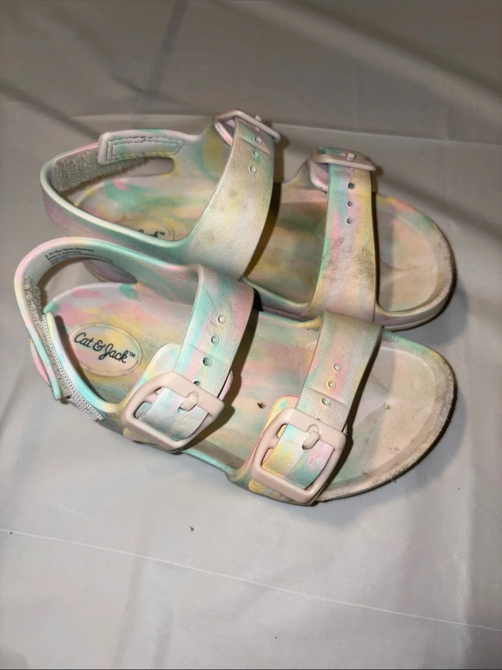 Cat & Jack Kids Iridescent Pastel Buckle Sandals - Multi